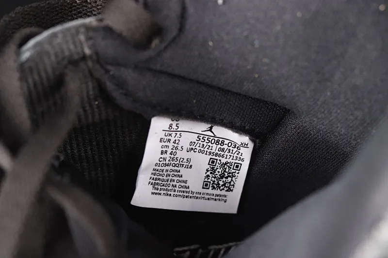 All categories Air Jordan Jordan series basketball shoes Air Jordan 1 High Air Jordan 1 High OG "Rebellionaire" AJ1 Joe 1 black and gray banned "Rebelionaire" high-top basketball shoes 555088-036